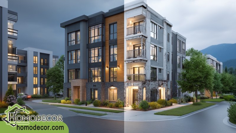 بازسازی ساختمان های چند واحدی با بهبود تاسیسات و پارکینگ 